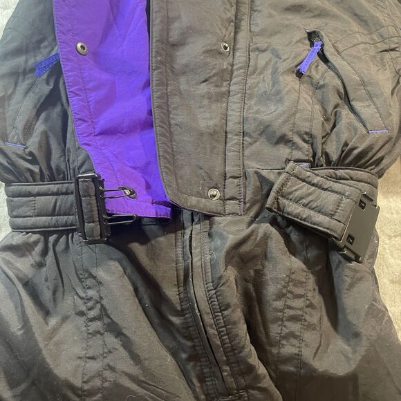 VTG Ski Suit One Piece Snowsuit 80s 90s EDELWEISS Snow Bib Womens 14 Aztec Clean - Picture 11 of 16